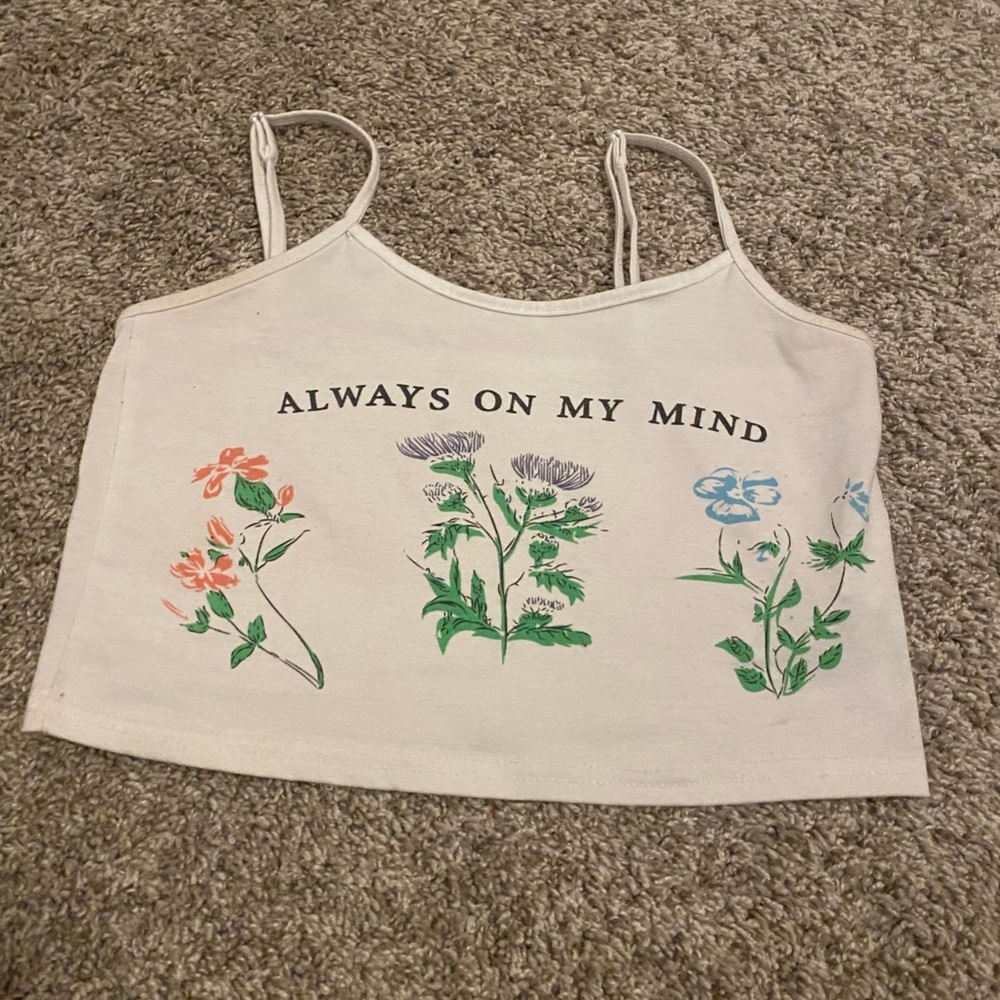 Cropped Always On My Mind Flower Tank Top Size S